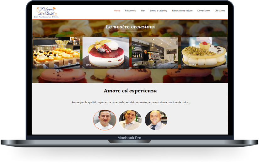 un esempio di sito vetrina il sito di una pasticceria